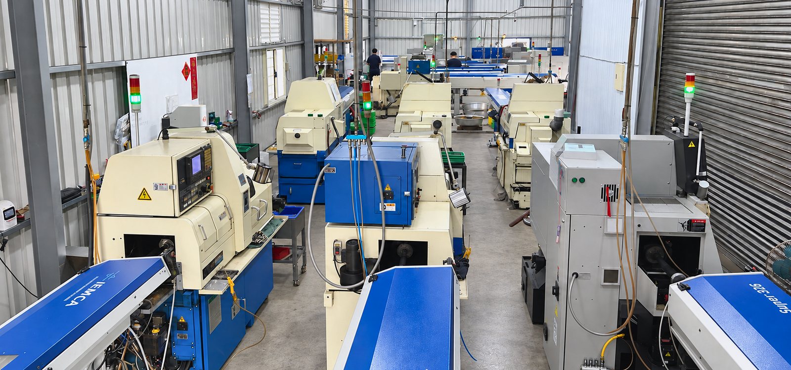 CNC 車床產線與棒材送料機